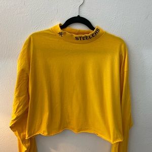 Steelers Turtle Neck Crop Top